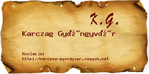 Karczag Gyöngyvér névjegykártya